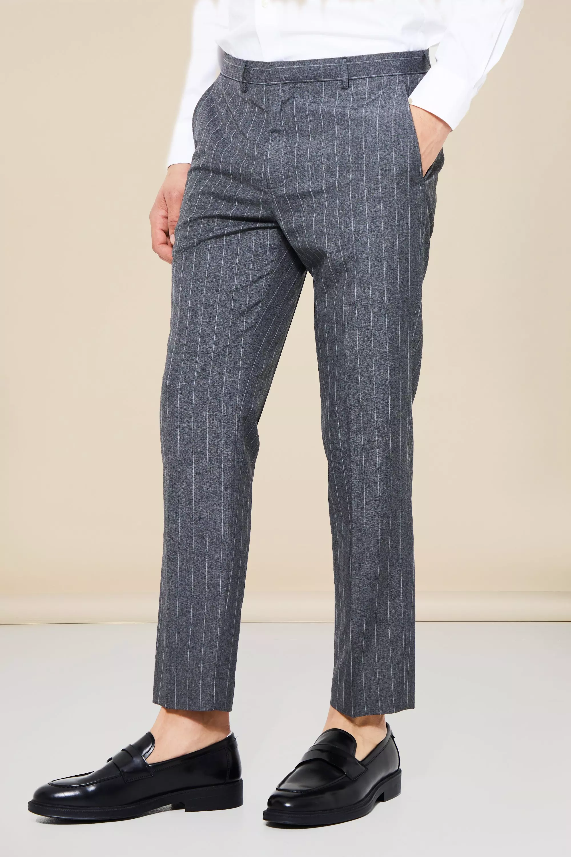 Mens skinny best sale pinstripe pants